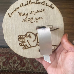 Hospital Band Keepsake / Baby Birth Announcement / Hospital Bracelet / Wood Baby Sign / Baby Bracelet Holder /