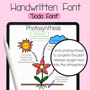 Soda Font | Handwritten Font | Cute Handwriting | Digital Font | Digital Notes Font | Goodnotes iPad | Procreate Font