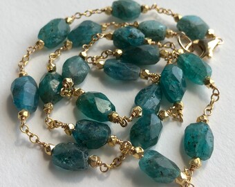 Gold and Apatite Necklace