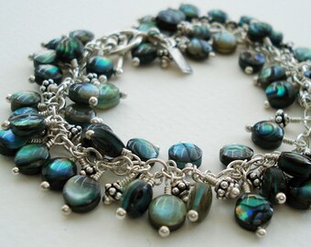 SALE - Paua Shell Fringe Bracelet