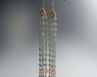 Amazonite and Moonstone Earrings