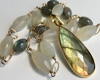 Labradorite and Moonstone Necklace