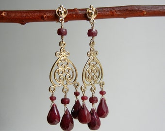 Ruby Chandelier Earrings