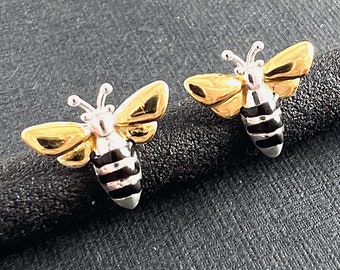 Bumble Bee Stud Sterling Silver Earrings, Earrings for Girl, Small Earrings, Gift for Her, Post Earrings