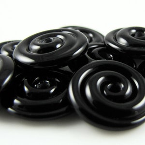 Black Small Lampwork Glass Spacer Disc Beads-Set of 10 image 3