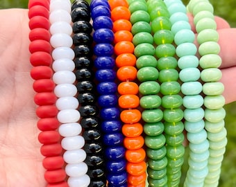 Glass Spacer Beads, 8mm Glass Beads, Spacer Beads, Bead Supplies