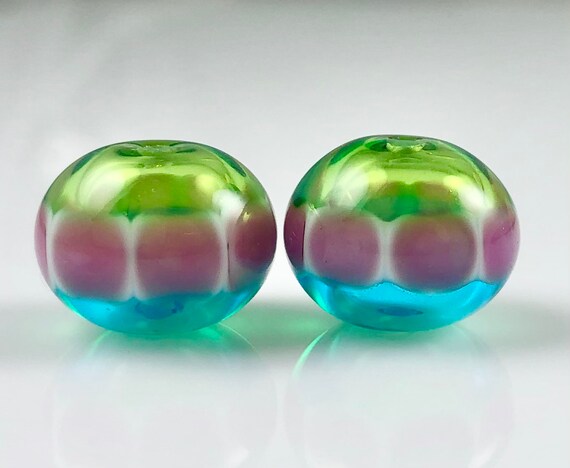 Opaque Black Hollow Lampwork Glass Bead Pairs