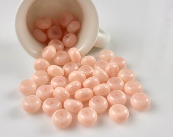 Glass Spacer Beads - Peach 6mm - (50)