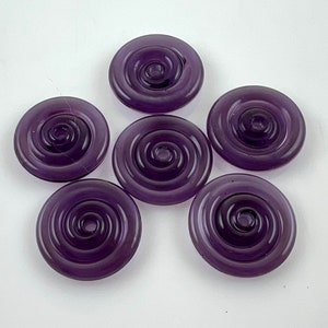 Purple Regular Size Lampwork Glass Disc Beads, Jewelry Supplies