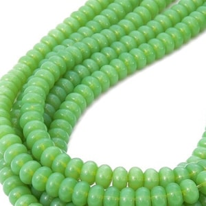 Glass Spacer Beads, 8mm Glass Beads, Spacer Beads, Bead Supplies Glossy Pear Green