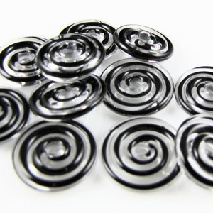 Black Clear Mini Lampwork Glass Spacer Disc Beads-Set of 10