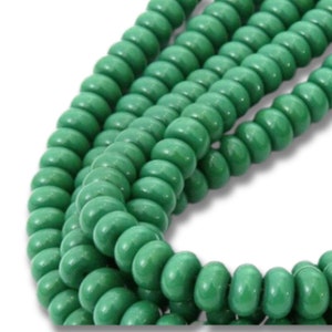 Glass Spacer Beads, 8mm Glass Beads, Spacer Beads, Bead Supplies Glossy Pine Green