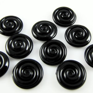 Black Small Lampwork Glass Spacer Disc Beads-Set of 10 image 4
