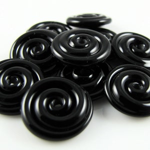 Black Small Lampwork Glass Spacer Disc Beads-Set of 10 image 1