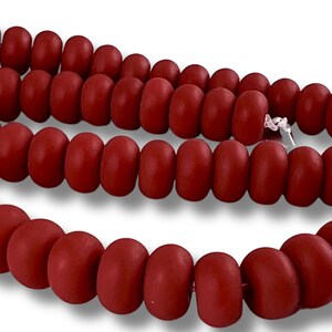 Glass Spacer Beads, 8mm Glass Beads, Spacer Beads, Bead Supplies Matte Red