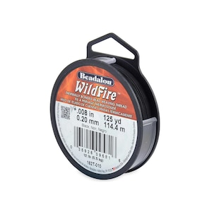 Beadalon Wildfire .008 Black Bead Stringing Thread , 125yd, Jewelry Making Thread