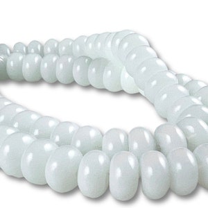 Glass Spacer Beads, 8mm Glass Beads, Spacer Beads, Bead Supplies Glossy White