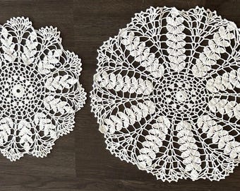 Vintage paar sponzen met kant voor verzamelobjecten 10 ronde cottage sierlijke oma