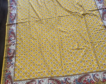William Sonoma Tischdecke Vintage Provence 70x90 Gelb Grün Paisley Garden