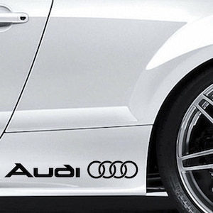 Two Audi rings decals stickers for door sill windows thresholds car vinyl graphics s line a4 a6