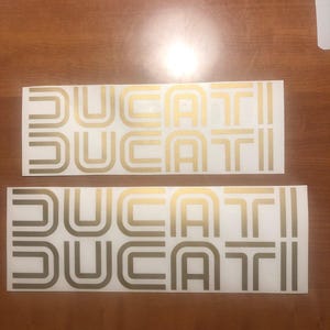 4 pegatinas retro Ducati para casco de bicicleta, tanques de combustible, protectores de cárter de motocicleta y ventanas de automóvil