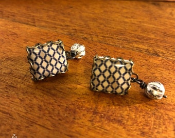 Carrelage, art marocain, boucles d'oreilles marocaines, bijoux marocains, cadeaux carreau, boucles d'oreilles bleu, carreau islamique, cadeaux islamiques, mariage islamique, messages