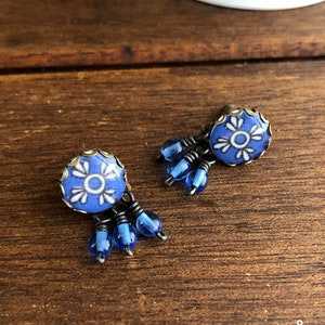 Mexican Jewelry, Mexican earrings, Blue earrings, pottery earrings, Studs, Posts, bridesmaid gift, teacher gift, Blue jewelry, Blue studs