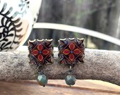 Ethnic earrings, Southwestern jewelry, Western jewelry, Talavera pot design, Mexican wedding jewelry, fiesta earrings, Mexican earrings