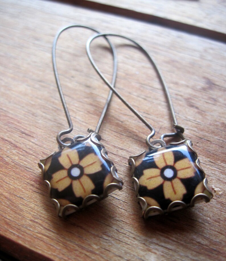 Ethnic Earrings Mexican Style Jewelry Talavera Tile Drop Etsy