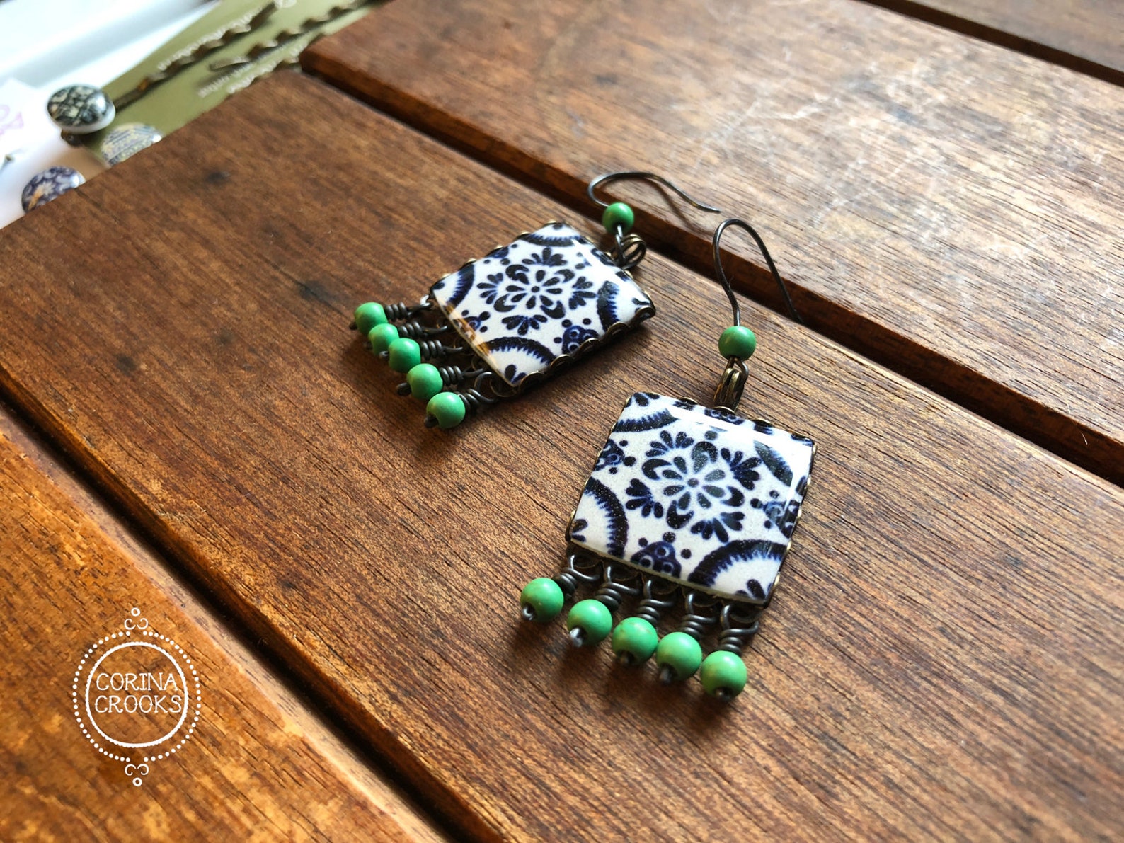 Mexican Tile Folklorico Earrings Fiesta Earrings Costume Etsy