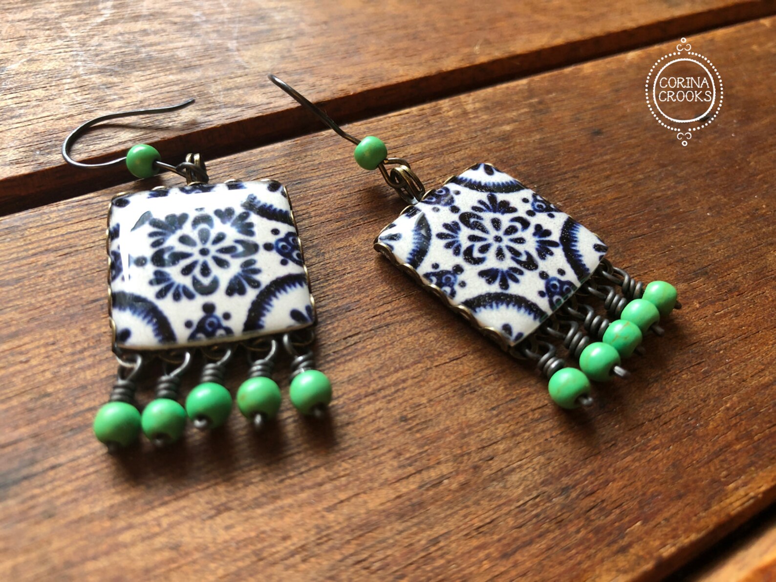 Mexican Tile Folklorico Earrings Fiesta Earrings Costume Etsy