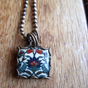 Turkish Folk handmade necklace, Islamic Jewelry, Islamic wedding, Iznik Pottery design, Tribal Jewelry, Middle Eastern Jewelry, Turkish Tile