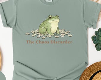 Frog Mahjong Shirt, Funny Mahjong Player Gift, Cozy Retro Tee, Cottagecore Graphic T-Shirt, Board Game Humor