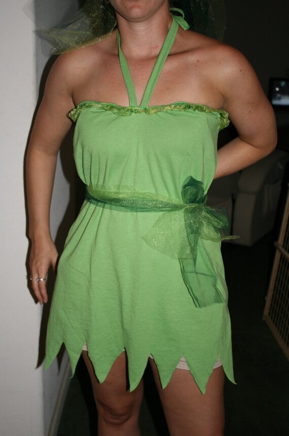 Adult Tinkerbell Halloween Costume T Shirt Dress Etsy