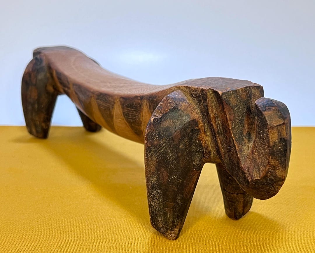 Thoch Antique Dinka Thoch Headrest Stool: Zoomorphic Carved Wood Art - Etsy