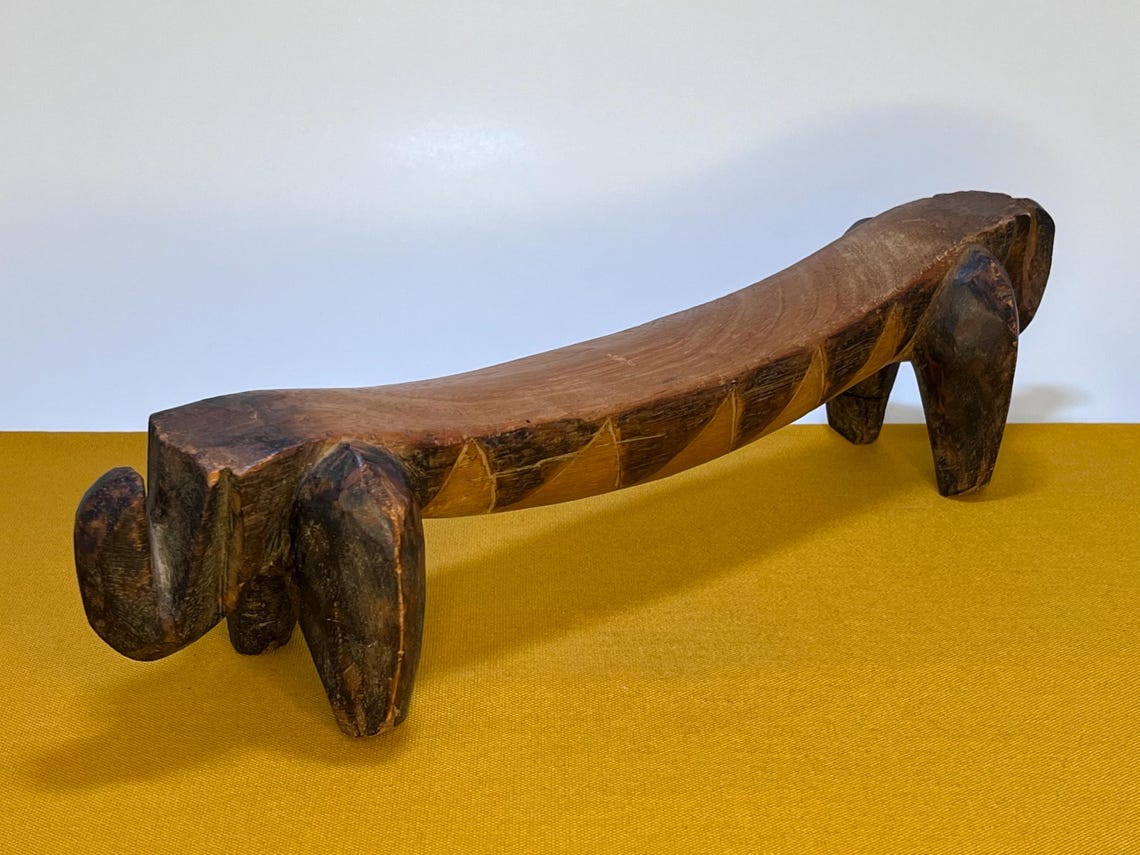 Thoch Antique Dinka Thoch Headrest Stool: Zoomorphic Carved Wood Art - Etsy