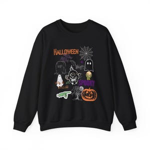 Zombie Halloween Sweatshirt, Trick or Treat Crewneck, Halloween Costume Gift, Bats Ghost Pullover, Unisex Heavy Blend™