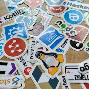 Open source software and programming language logos - 68 pieces of laptop decoration stickers