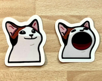 Pop cat - funny cat meme sticker set, waterproof