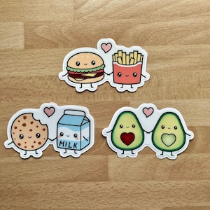 Simpatico set di adesivi kawaii food buddies 1.