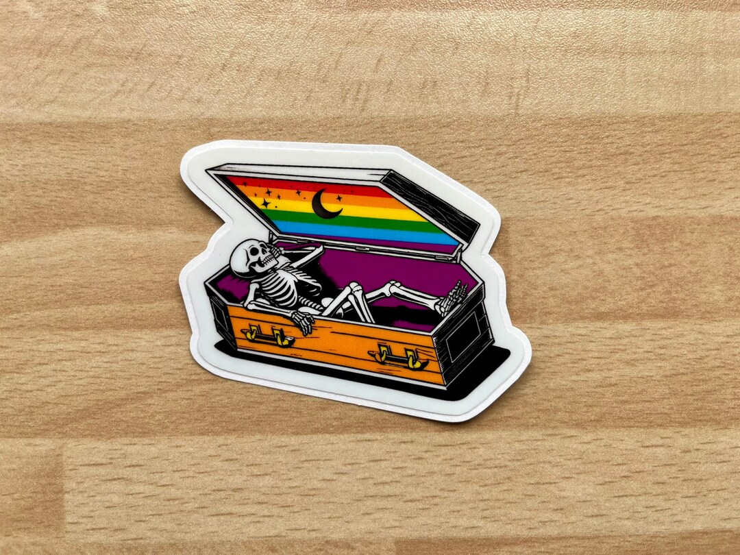 Skeleton Sleep Sticker Skeleton Sleeping in a Coffin LGBT Ally Sticker - Etsy