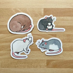 Niedliche kleine Ratten Freunde Sticker Set 2.