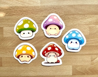 Tiny kawaii mushrooms sticker set