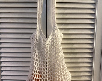 Handmade Crochet Mesh Market Shopping Tote Bag