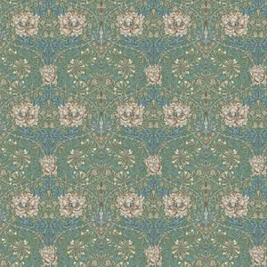 Housse de coussin William Morris chèvrefeuille vert embruns , housse de coussin à fleurs , coussin décoratif , housse de coussin Royaume-Uni