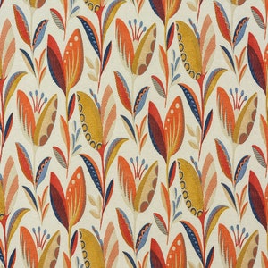Round Scandi Floral Orange Tablecloth , Orange Flowers Tablecloth   , Round Tablecloth , Oval Tablecloth , Rectangle Tablecloth