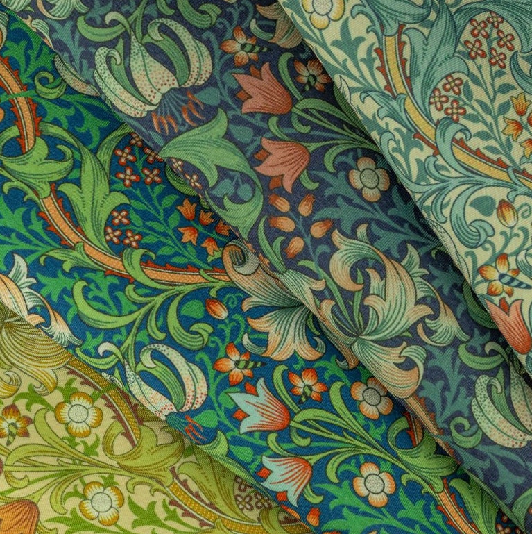 William Morris Coated Tablecloth Golden Lily , Water Resistant Tablecloths , Outdoor Tablecloth , Round Oval Rectangle Tablecloth
