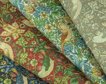 William Morris Coated Tablecloth Strawberry Thief , Water Resistant Tablecloths , Outdoor Tablecloth , Round Oval Rectangle Tablecloth