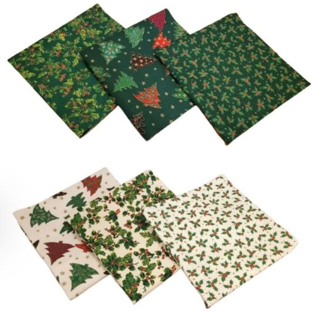 Christmas Holly Napkins , Christmas Tree Cotton Napkins , Christmas