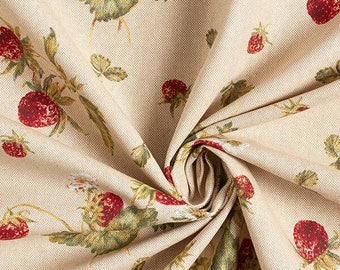 Strawberry Tablecloth: Cotton Linen Look, Handmade in UK